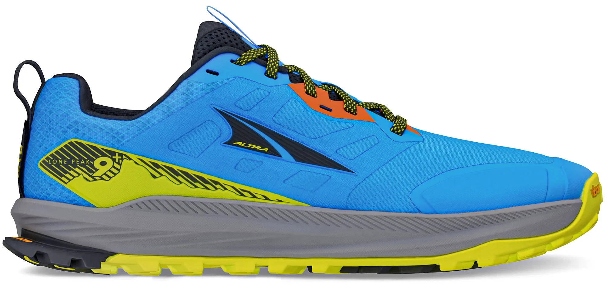 Altra Lone Peak 9  Mens Trail Running Shoes - Blue Low Profile Toe box allows natural toe spread without compression