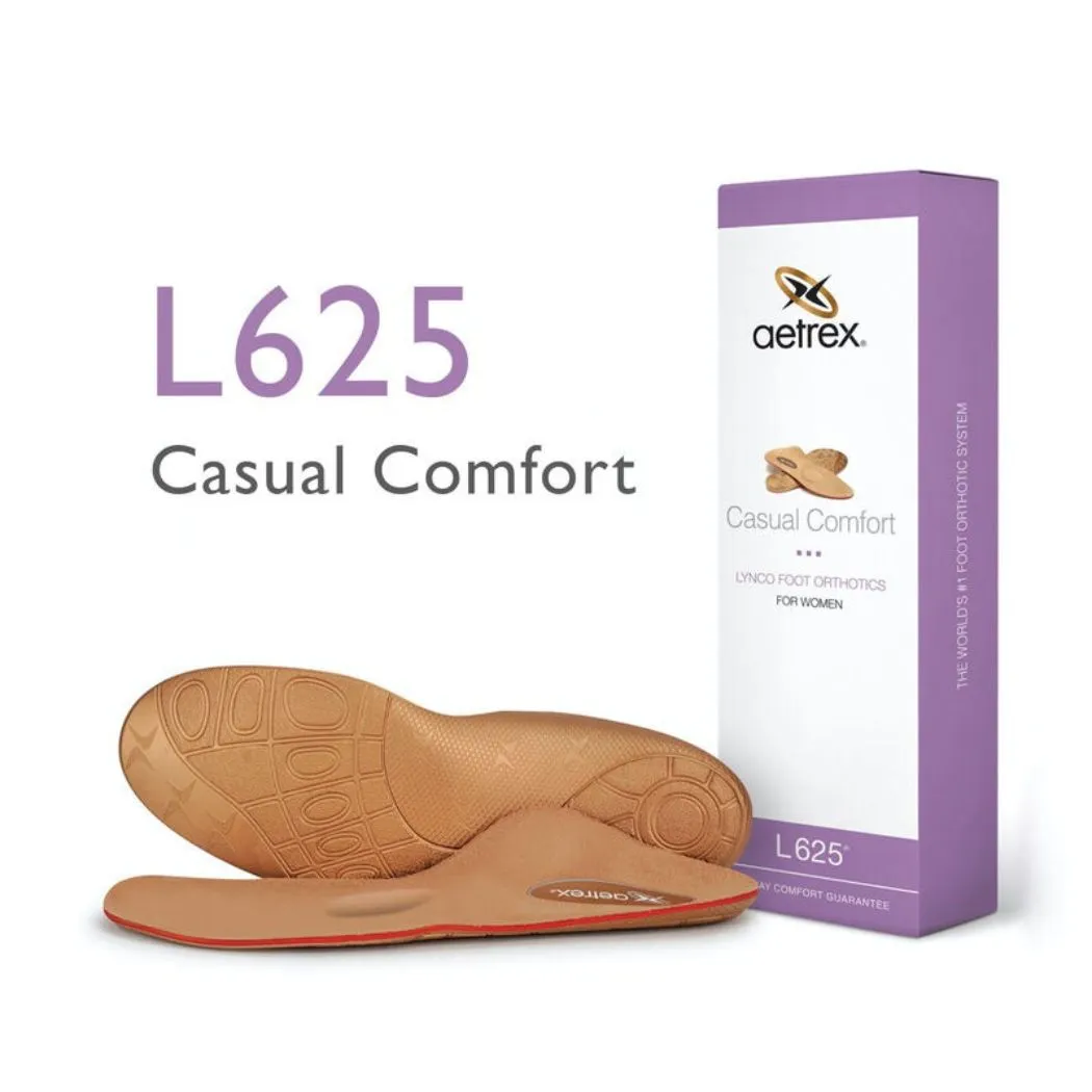 aetrex L625 Women's Metatarsal Pad Support for Flat & Low Arches Video Look Antique Glow
