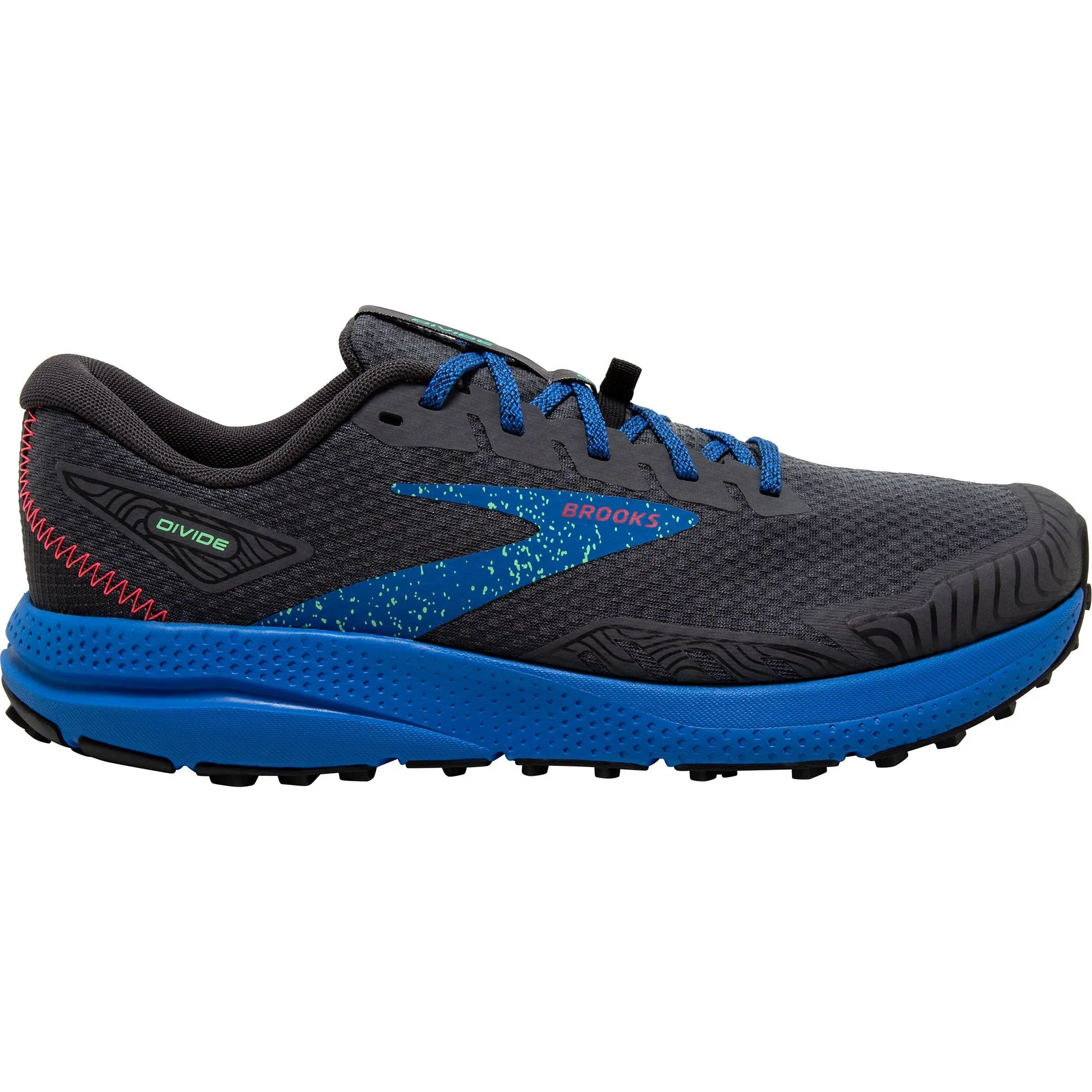 Vented Lining Freedom Step Brooks Divide 4 Mens Trail Running Shoes - Black