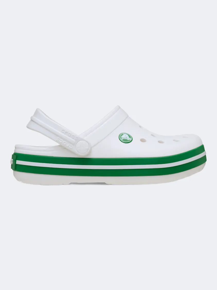 Leather Upper Trendy Crocs Crocband T Kids Lifestyle Clog White/Green Ivy