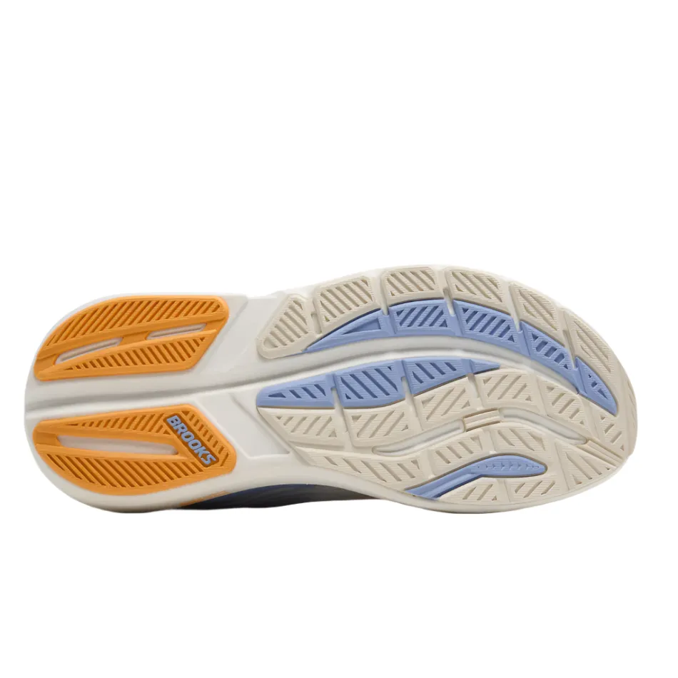 Brooks Women's Ghost Max 3 Running Shoes in Coconut/Blue Heron/Orange AW25 Outdoor Traction