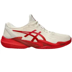 Asics Court FF Novak Mens Tennis Shoes ?C Cream/Classic Red Sport Footwear