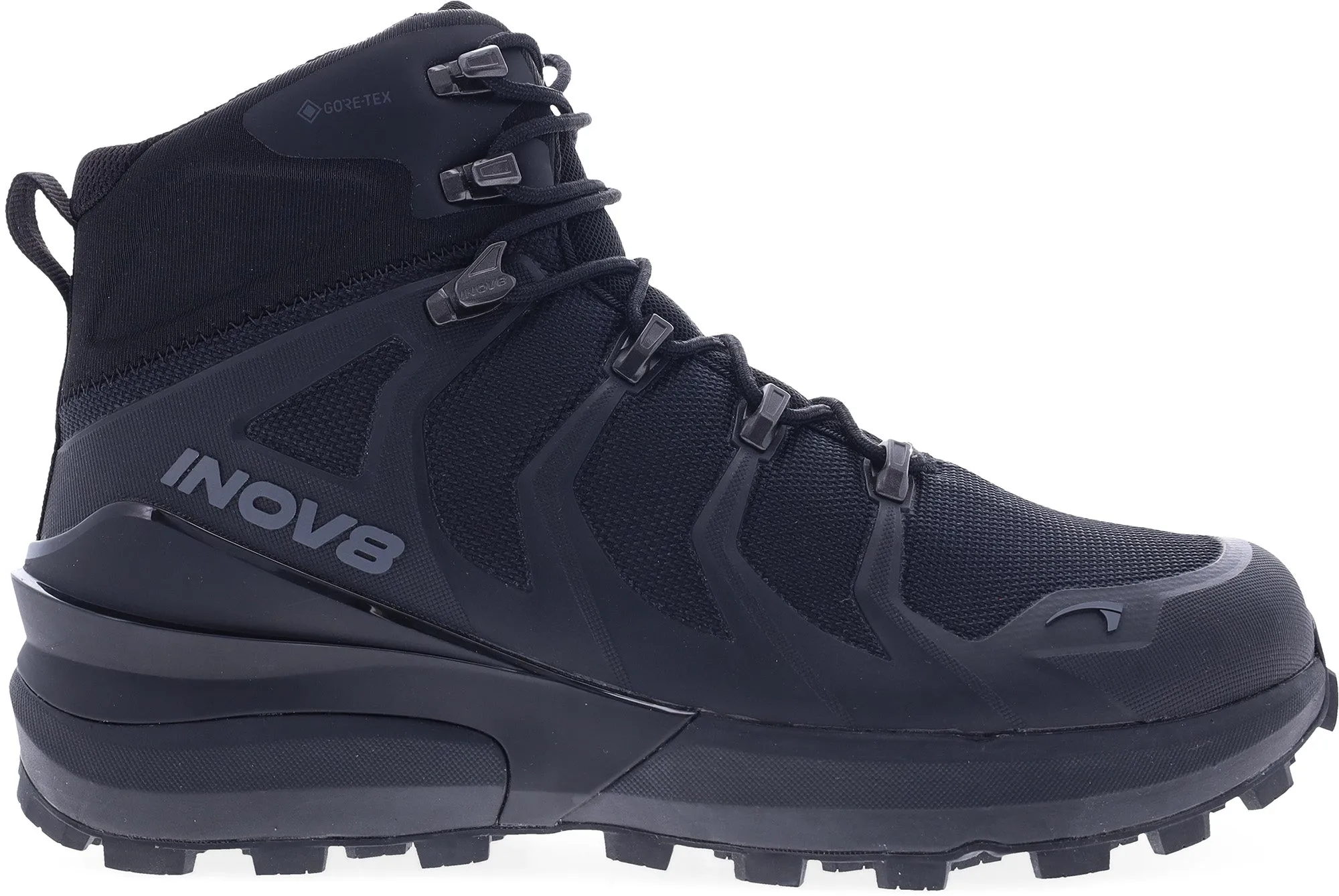 Long Walk Protection Mountain Comfort Inov8 Roclite Pro Mid GORE-TEX WIDE FIT Womens Walking Boots - Black