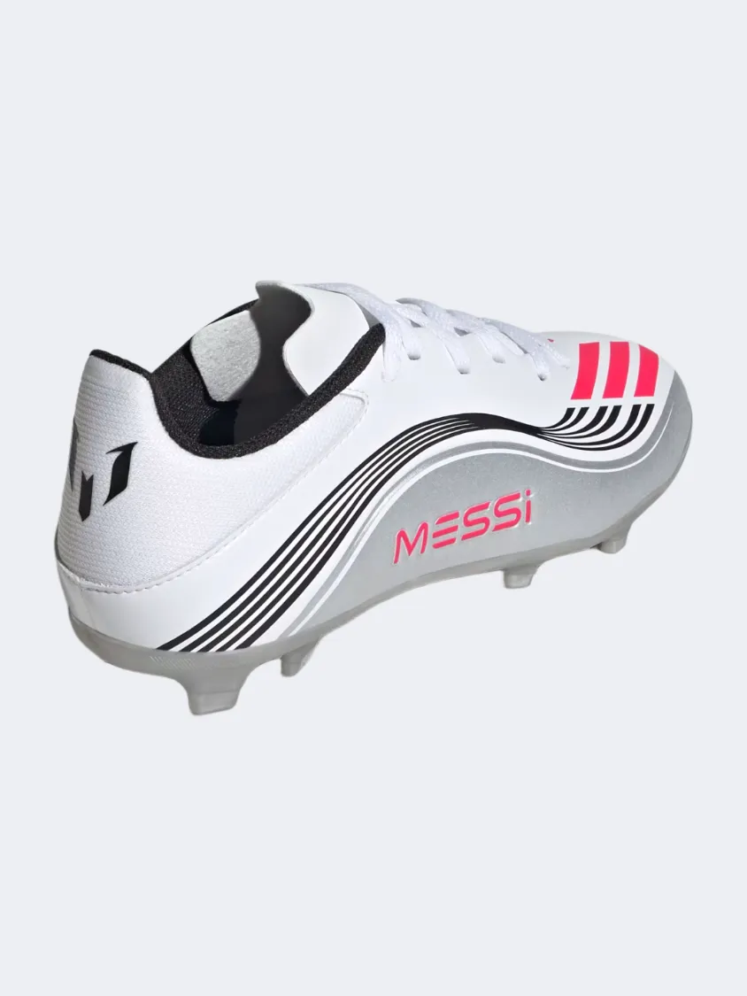 agility upgrade soft - sole shoes Adidas F50 Messi League Firm/Multi-Ground Cleats Kids Football Shoes White/Red/Silver
