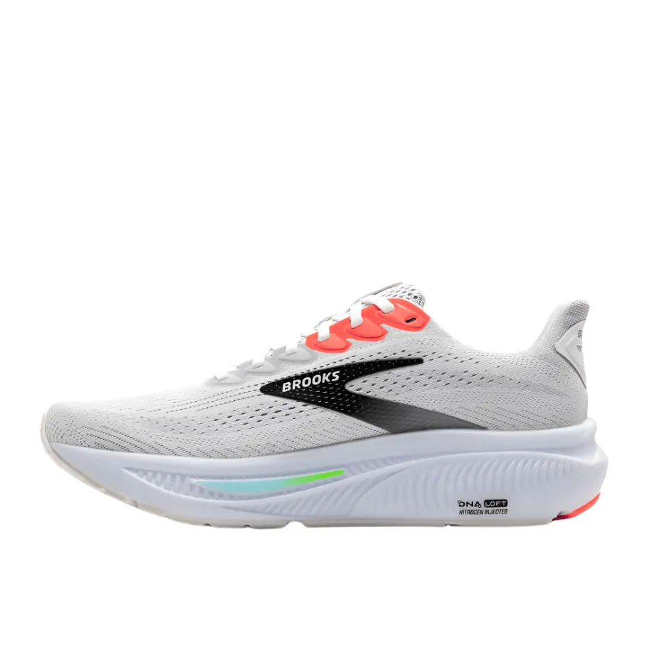 Brooks Men's Ghost 17 Running Shoes in White/Pink Clay/Gecko AW25 running on road Running - specific