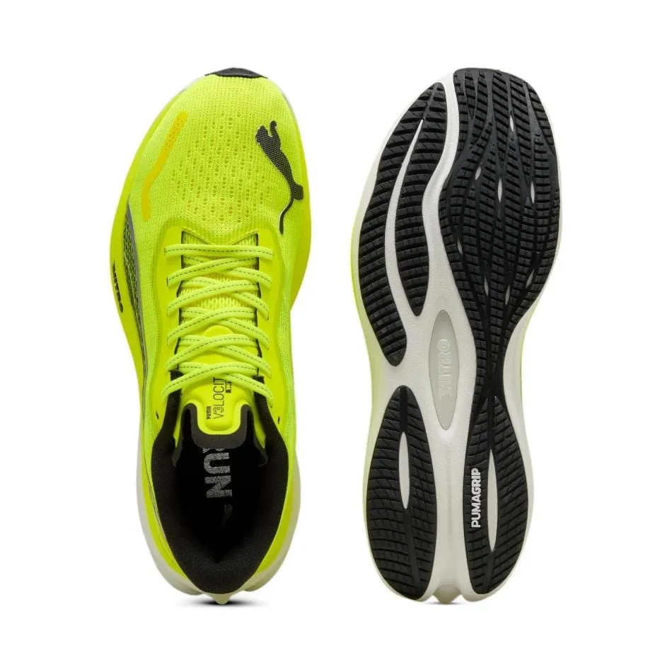 Puma Men's Velocity NITRO 3 Running Shoes in Yellow Alert/PUMA Black SS25 dusk run running wear