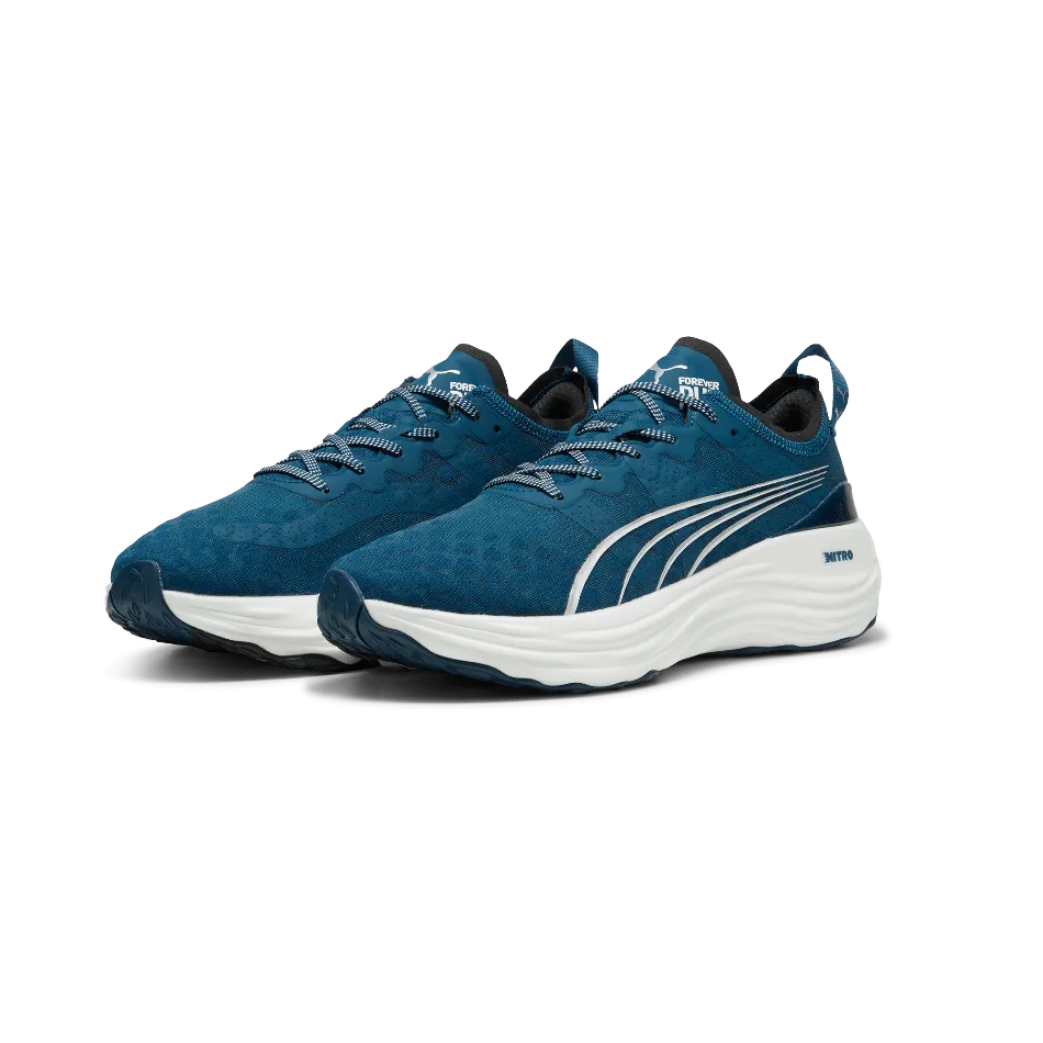 anti - static - feature shoes Puma Men's ForeverRun Nitro Running Shoes in Ocean Tropic-Puma White SS24