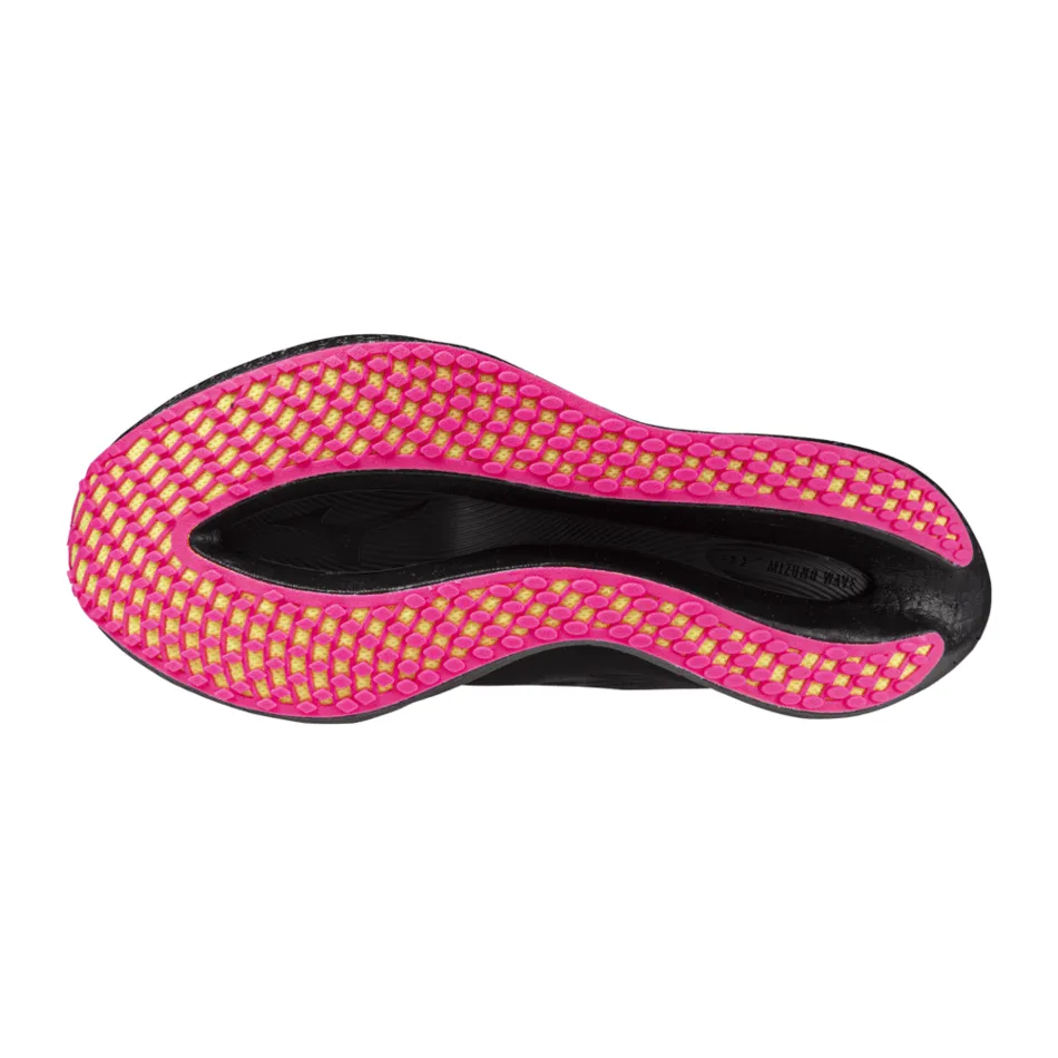 Mizuno Unisex Wave Rebellion Pro 2 Running Shoes in Black/Silver/Pink/Tetra AW24 professional use