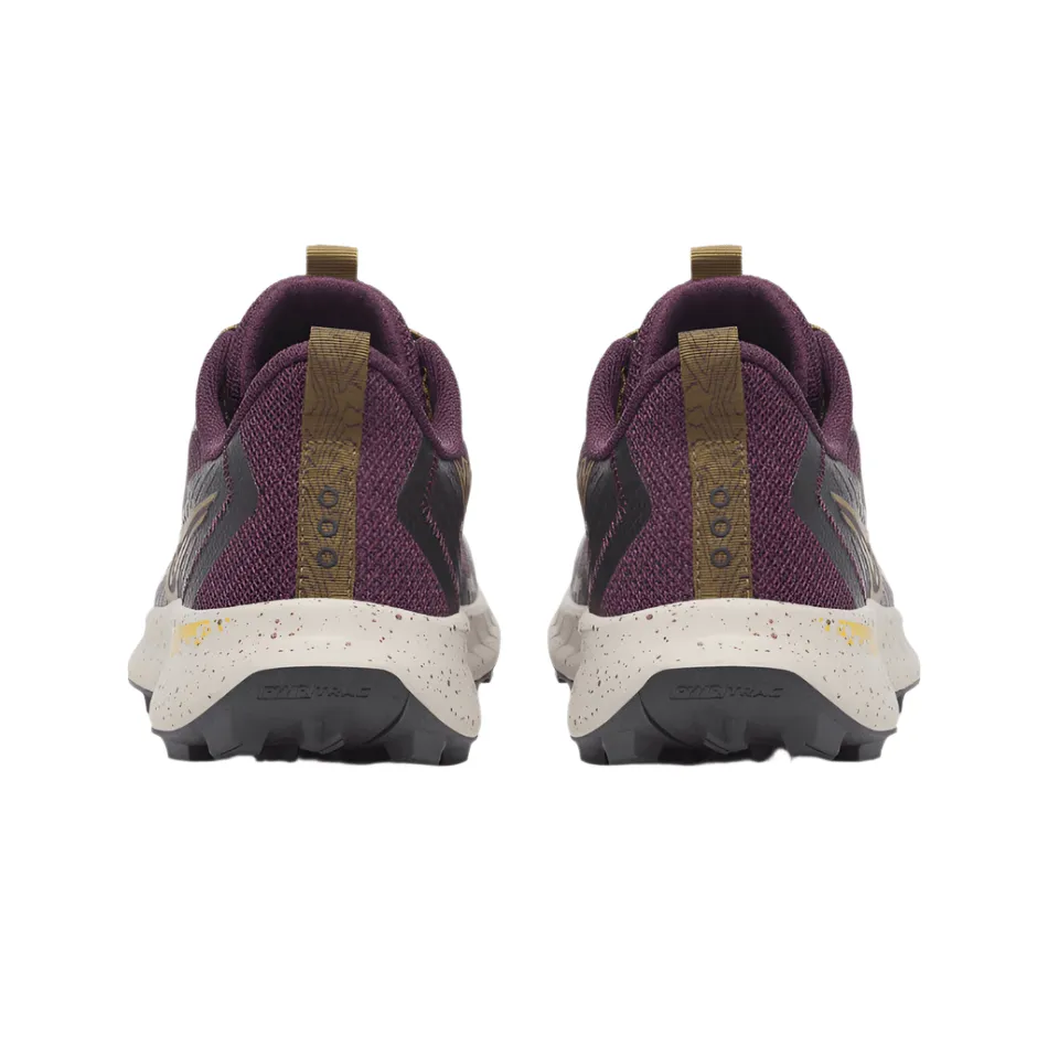 adjustable lacing system PullTabs Saucony Men's Peregrine 15 Trail Running Shoes in Wine/Kodiak AW25