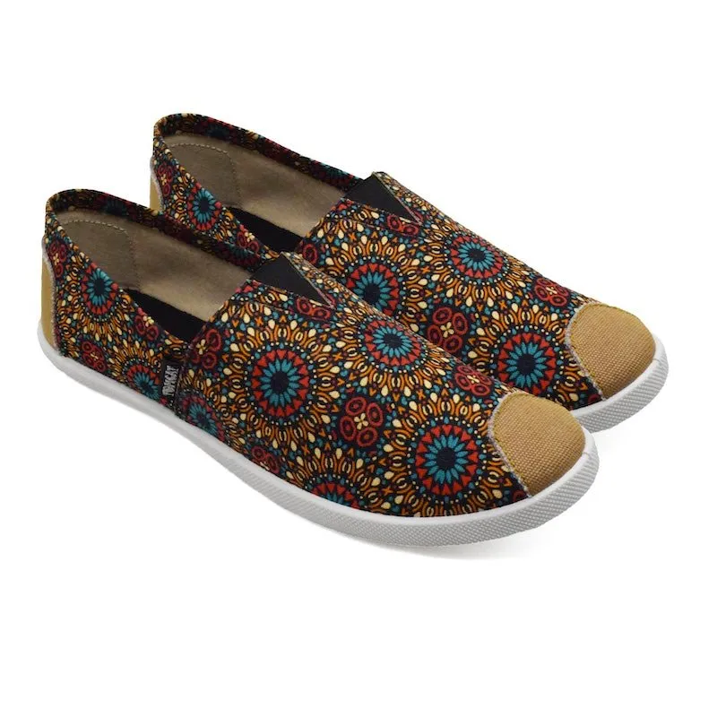 Emmy Chapisha Canvas Shoes - Multi Green Smooth Sole Foot Balance