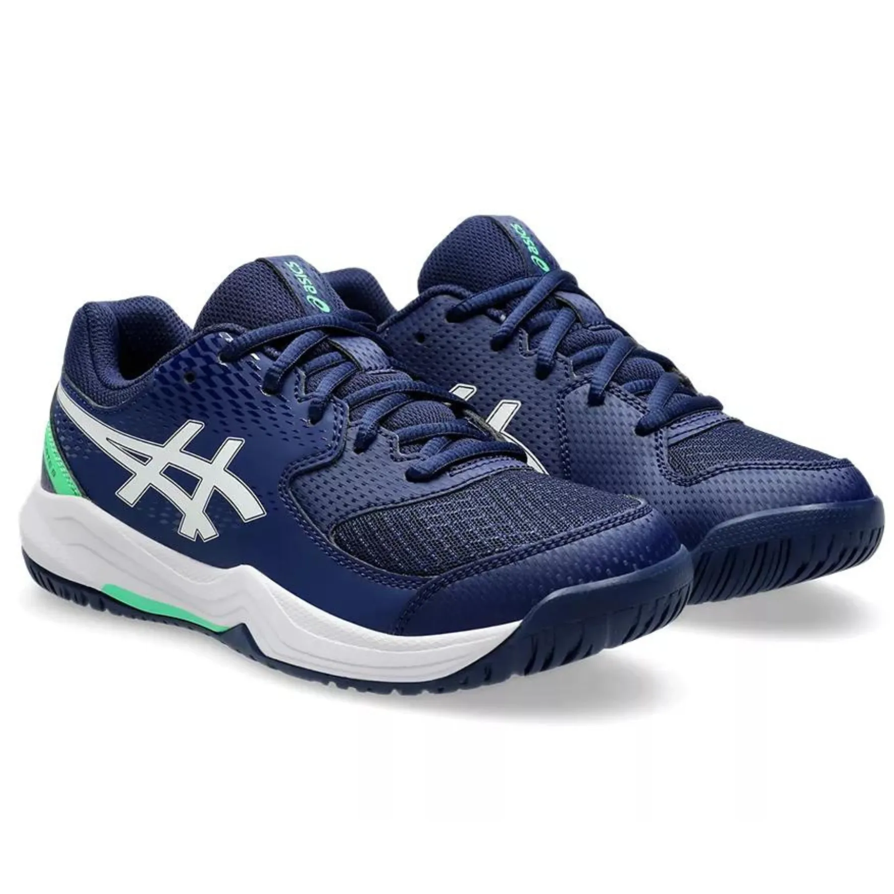 Sweat Control Tread Pattern Asics Gel Dedicate 8 GS Tennis Shoes - Blue Expanse/White