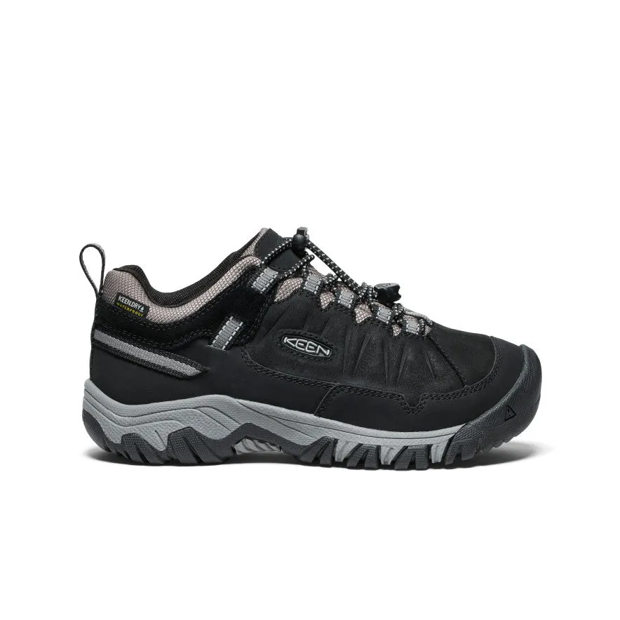 Big Kids' Targhee IV Waterproof Hiking Shoe  |  Black/Steel Grey Stable platform