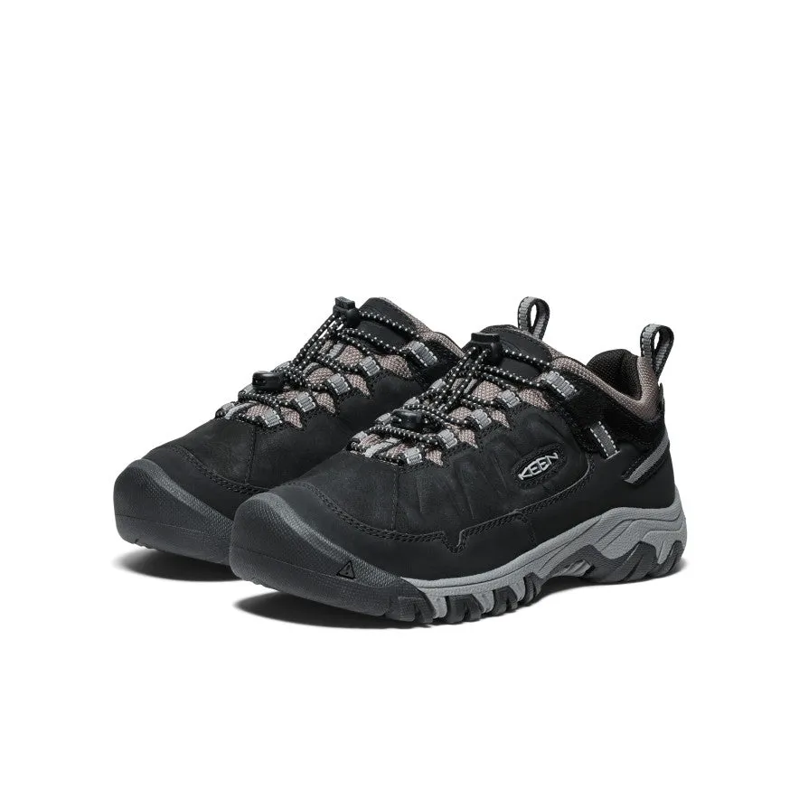 Road Running Move Efficient Big Kids' Targhee IV Waterproof Hiking Shoe  |  Black/Steel Grey