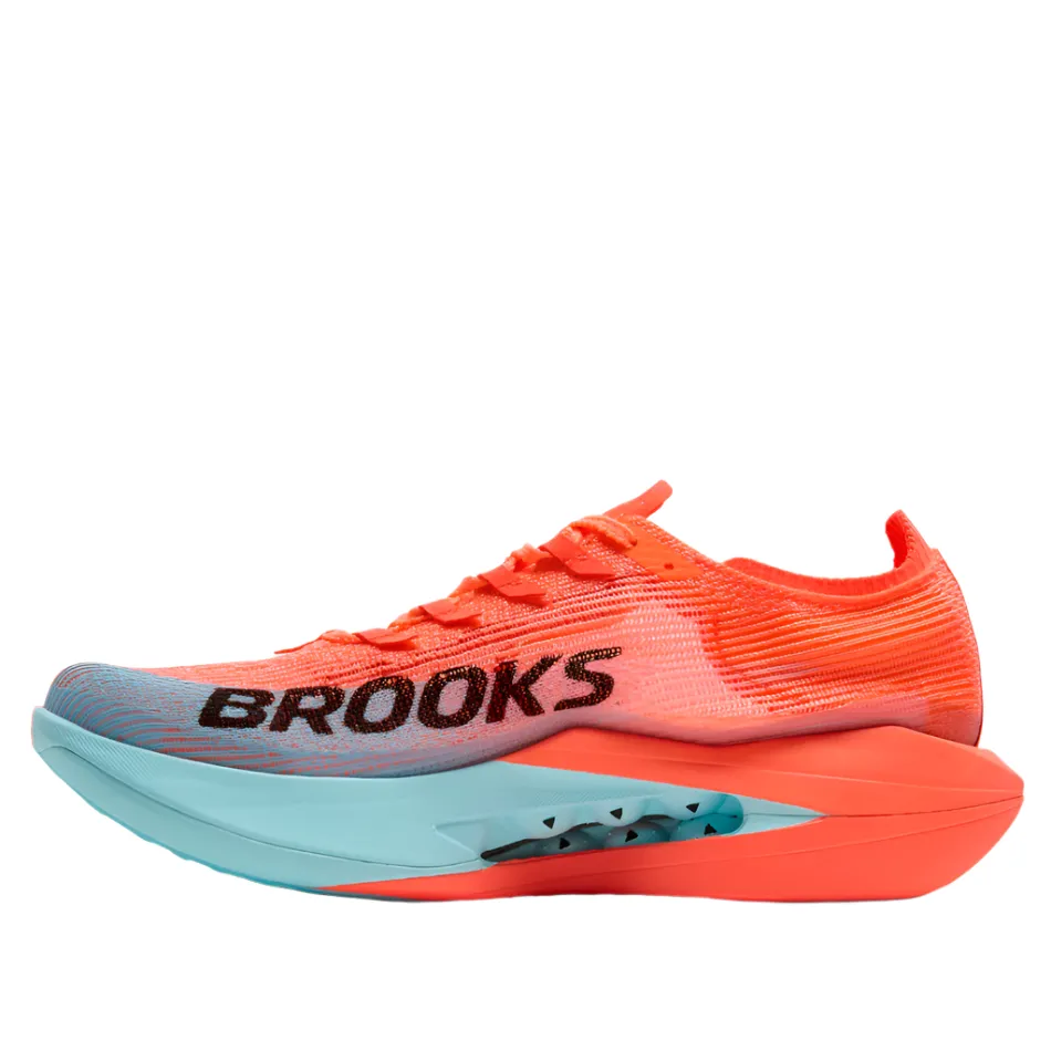 Brooks Unisex Hyperion Elite 5 Running Shoes in Pink Clay/Atomizer Blue AW25 anti - odor shoe quality endurance training shoe fitness