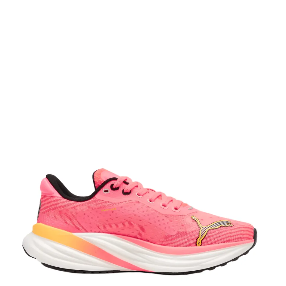 arch - hugging Puma Women's Magnify NITRO 2 Tech - Sun Stream-Sunset Glow-PUMA White - AW24