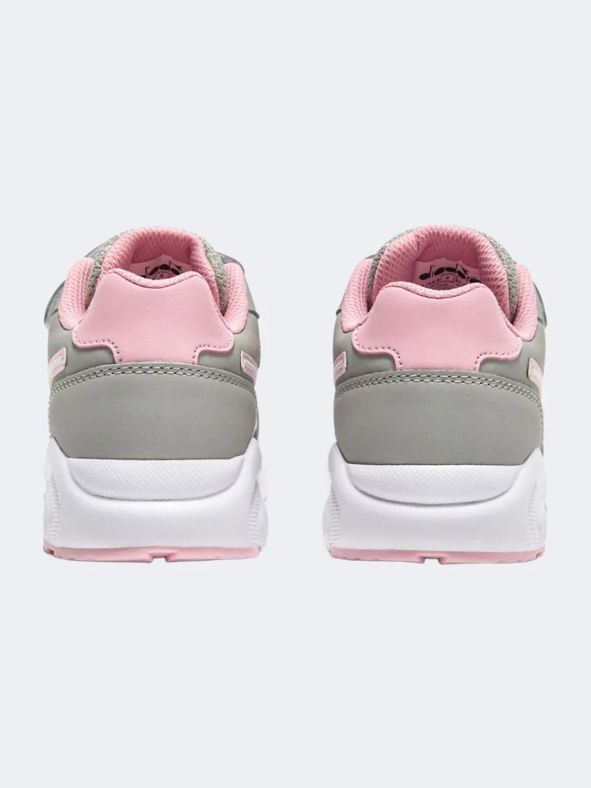 Fire Red Power Grip Diadora Falcon 5 Jr V Ps-Girls Running Shoes Silver/White