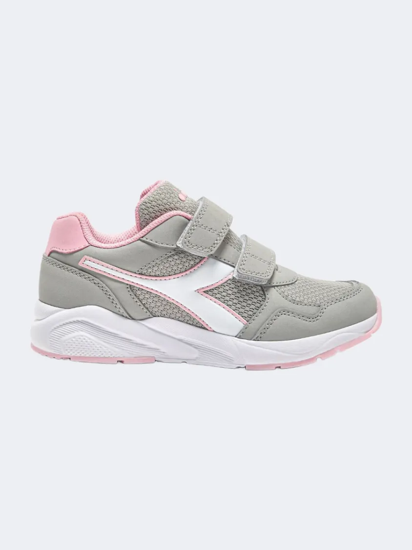 Diadora Falcon 5 Jr V Ps-Girls Running Shoes Silver/White Action Ready
