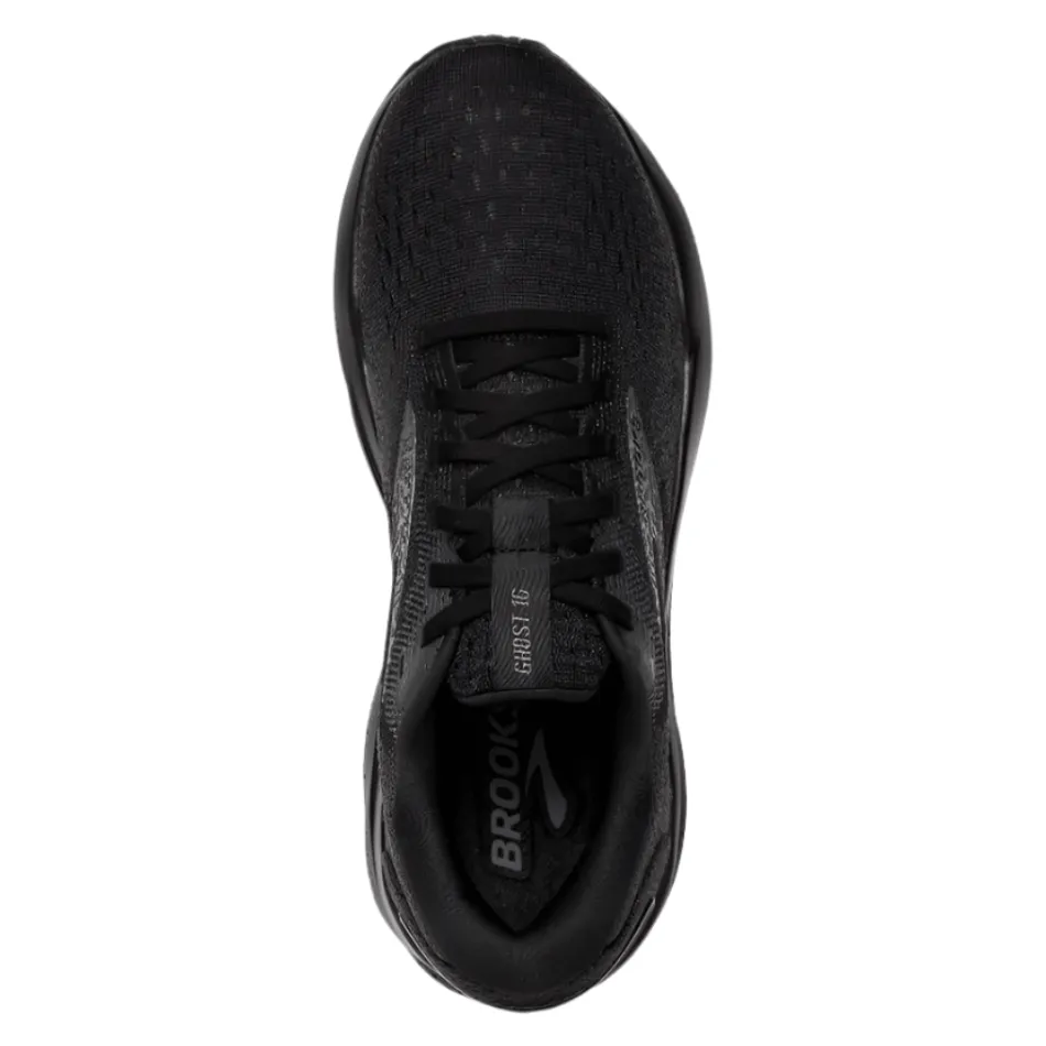 Logoed branding Brooks Women's Ghost 16 Running Shoes AW24 Black/Black/Ebony