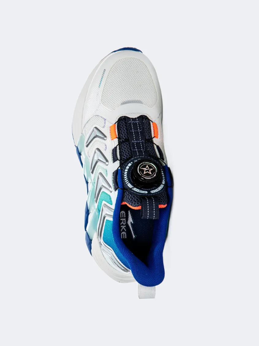 Erke Gs-Boys Running Shoes Light White/Blue Adjustable Fit Stylish