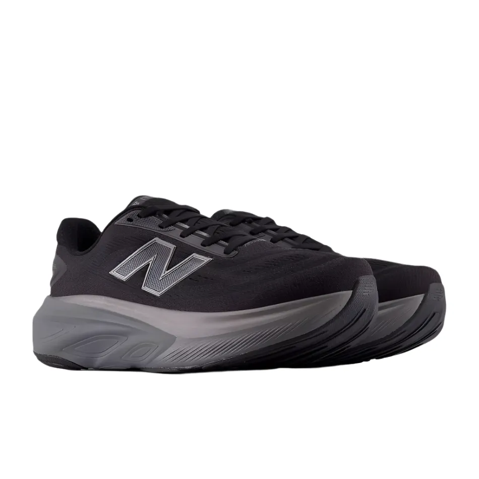 Track New Balance Men's Fresh Foam X More v6 Running Shoes in Black/Castlerock/Black Metallic AW25