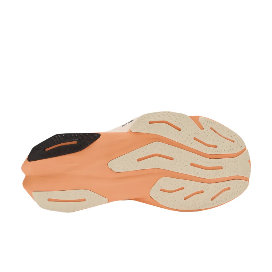 New Balance Men's FuelCell Rebel V4 Running Shoes in Hot Mango/Angora/Black SS25 Comfort Insoles