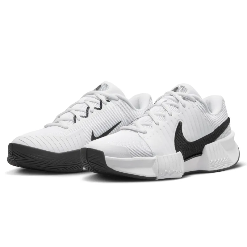 Low Profile Nike GP Challenge Pro Women Hard Court Tennis Shoes - White/Black-White