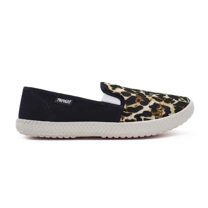 Show Time Soft Step Tomcat Slip-On Canvas Shoes - Leopard