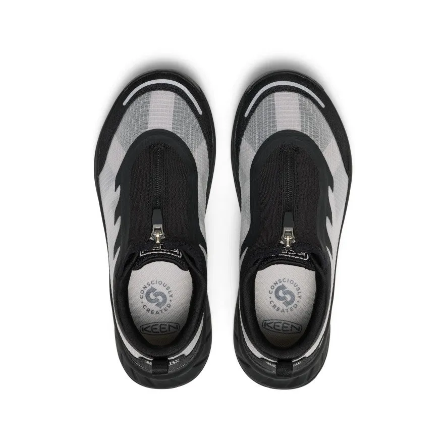 Women's TTS Zip Sneaker  |  Black/Black Stretchable Supportive structure
