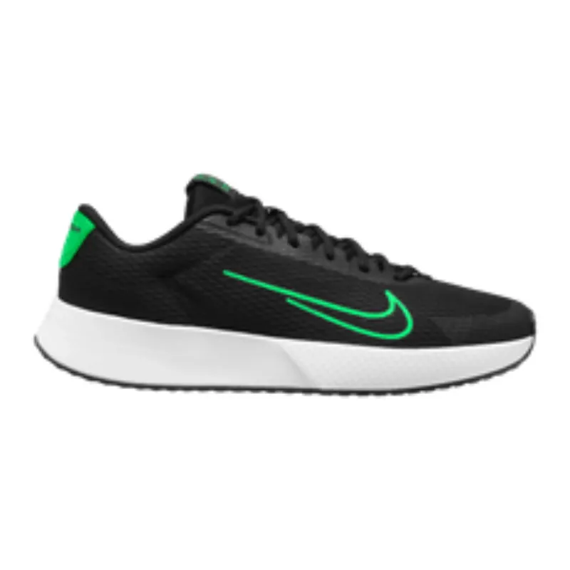 Performance Mesh Nike Court Vapor Lite 2 Men Hard Court Tennis Shoes - Black/Poison Green-White