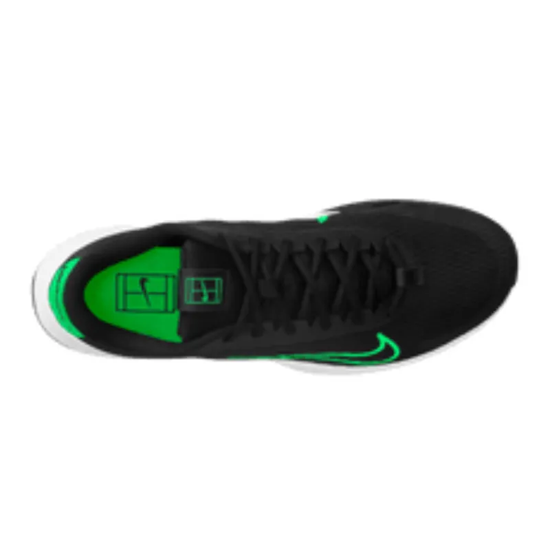 Nike Court Vapor Lite 2 Men Hard Court Tennis Shoes - Black/Poison Green-White Moisture wicking