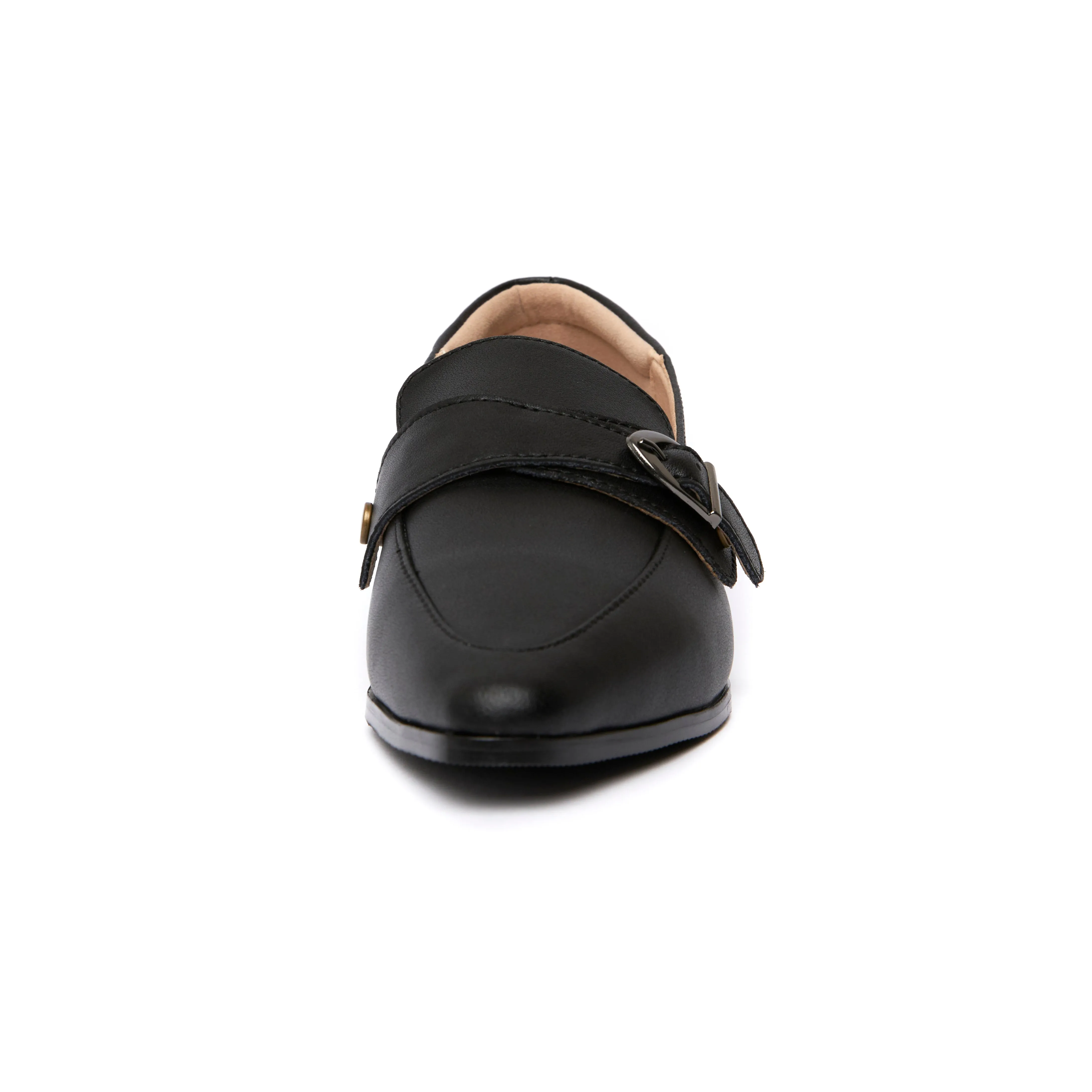 Kristy Buckle Loafers - Black ( BLK ) Italian Flair Travel Essential