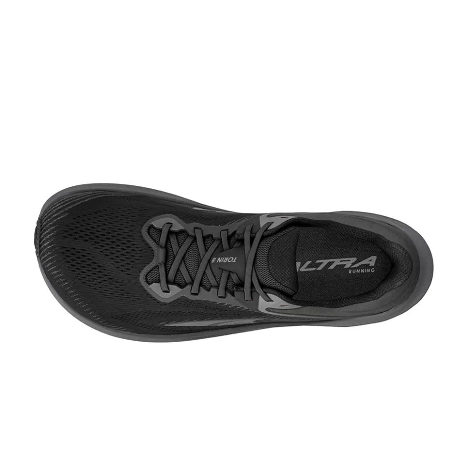 Altra Torin 8 Men's Running Shoes in Black SS25 FlexibleSole loop - closure