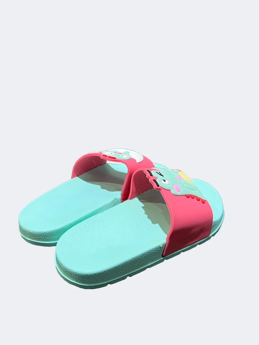 Oil And Gaz Ds Croco Kids Beach Slippers Green/Pink senior care Court Fast