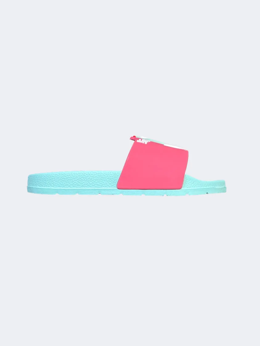 Rubber Outsole Carry Easy Oil And Gaz Ds Croco Kids Beach Slippers Green/Pink