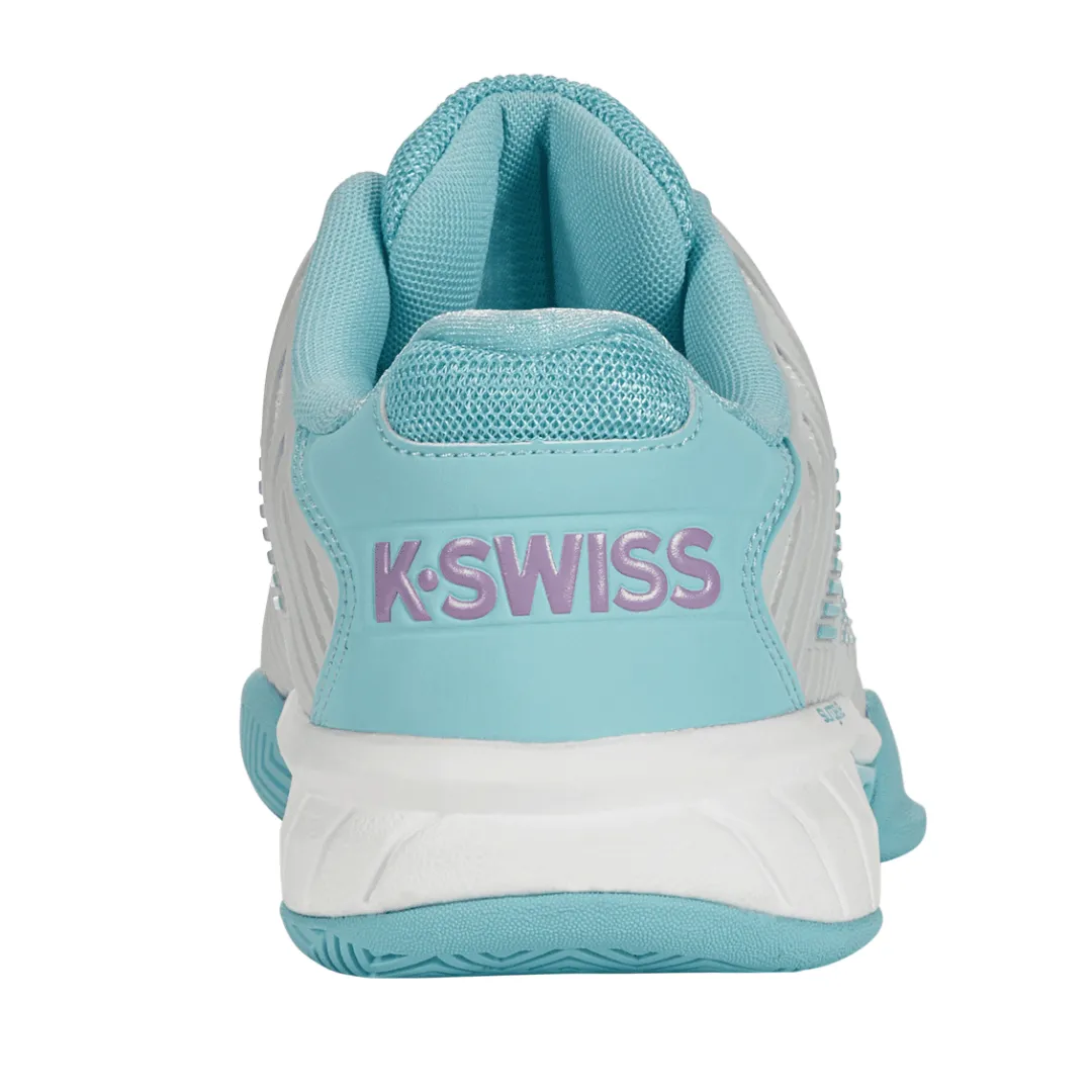 K Swiss Womens Hypercourt Express 2 Tennis Shoes - Bright White / Blue Mesh Upper