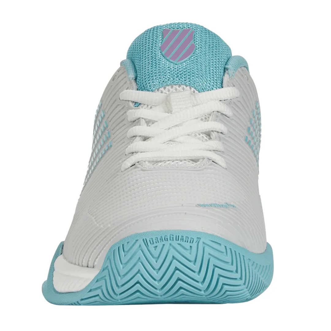 Quick Wear Shock Resistant K Swiss Womens Hypercourt Express 2 Tennis Shoes - Bright White / Blue