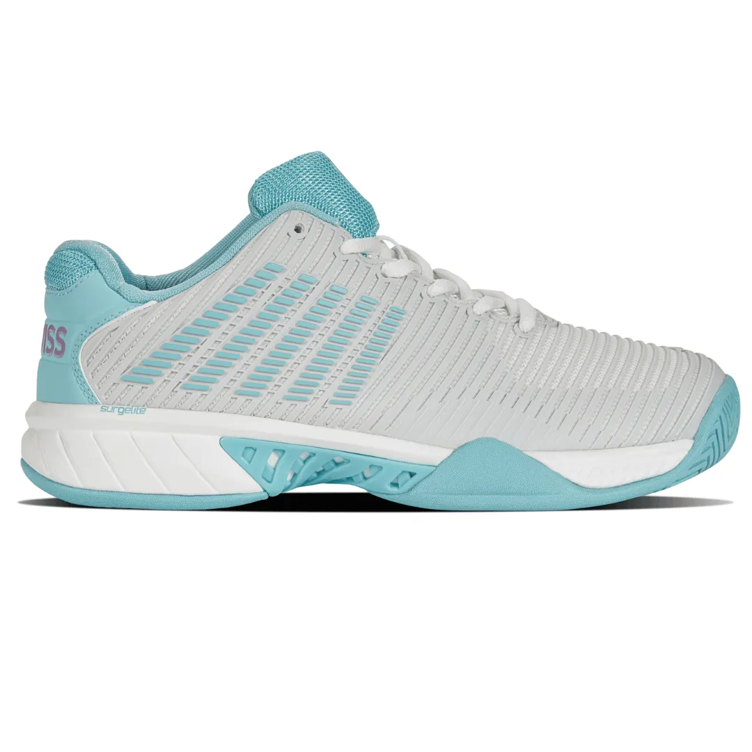 K Swiss Womens Hypercourt Express 2 Tennis Shoes - Bright White / Blue Responsive cushioning Modern Fit