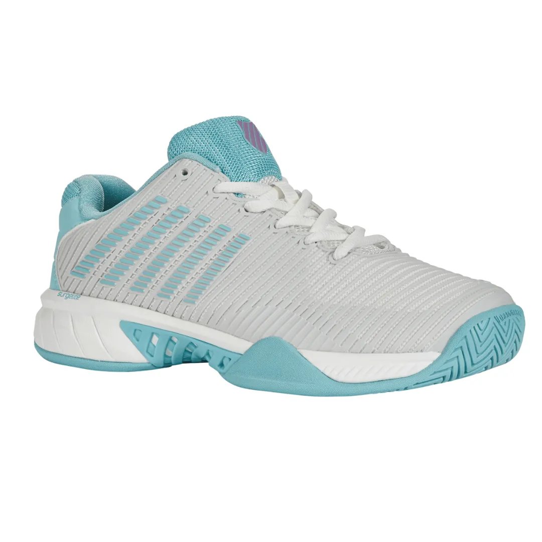 K Swiss Womens Hypercourt Express 2 Tennis Shoes - Bright White / Blue Soft Liner