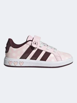 Arch Care Adidas Disney Minnie Mouse Grand Court Ps-Girls Sportswear Shoes Pink/Ruby/White