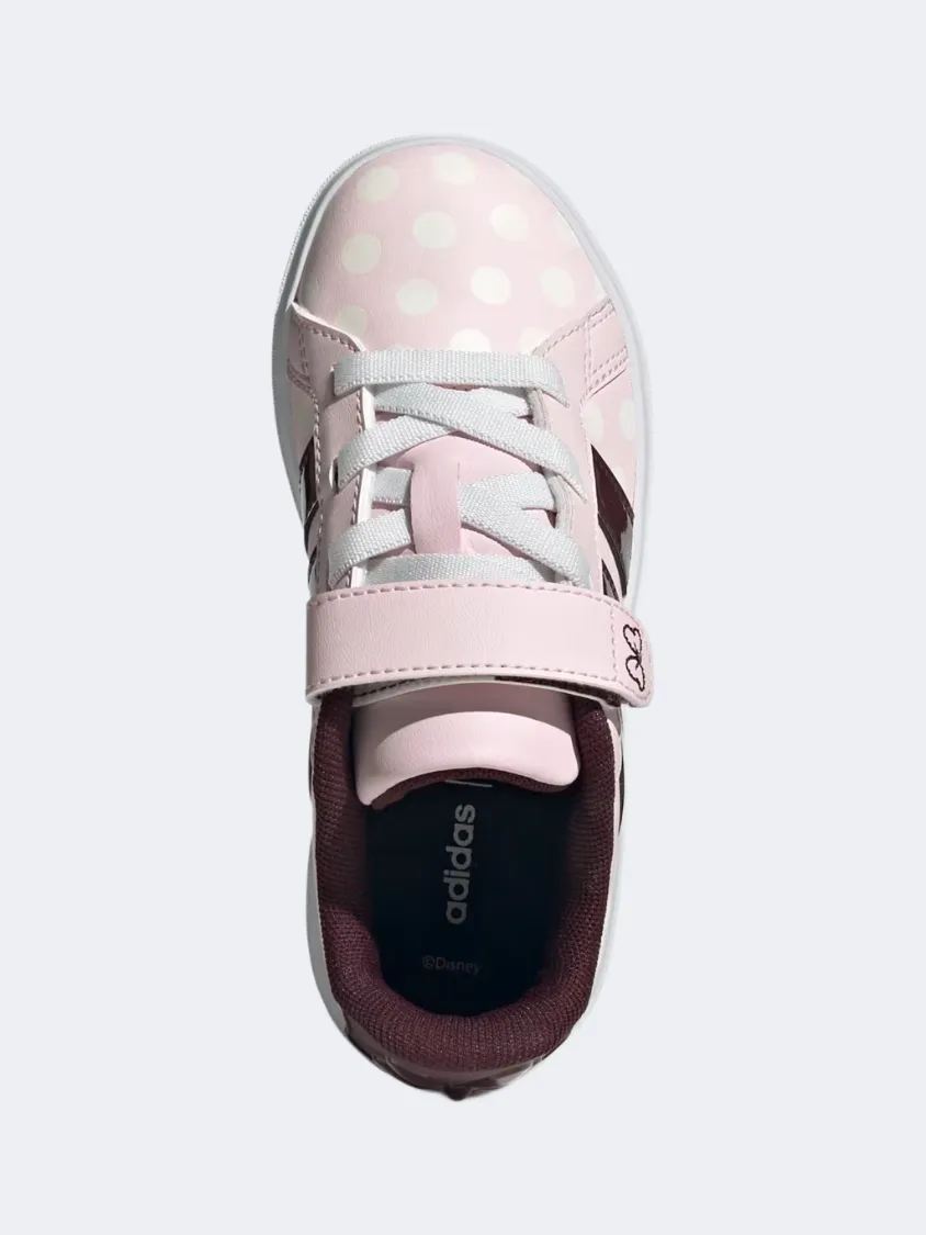 Game Edge Adidas Disney Minnie Mouse Grand Court Ps-Girls Sportswear Shoes Pink/Ruby/White