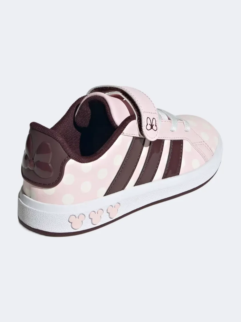 Energy Core Leather Upper Adidas Disney Minnie Mouse Grand Court Ps-Girls Sportswear Shoes Pink/Ruby/White