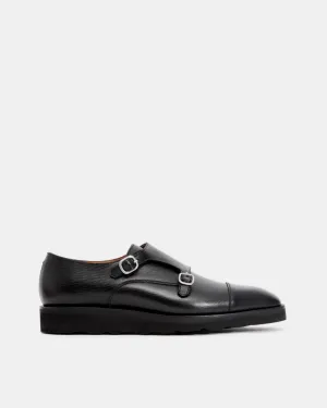 Chic Look French Shade Black Lightweight Monk Strap Shoe