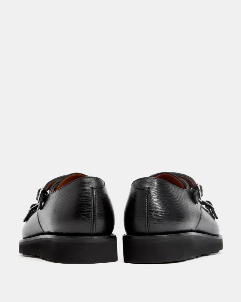Black Lightweight Monk Strap Shoe Lift Boost