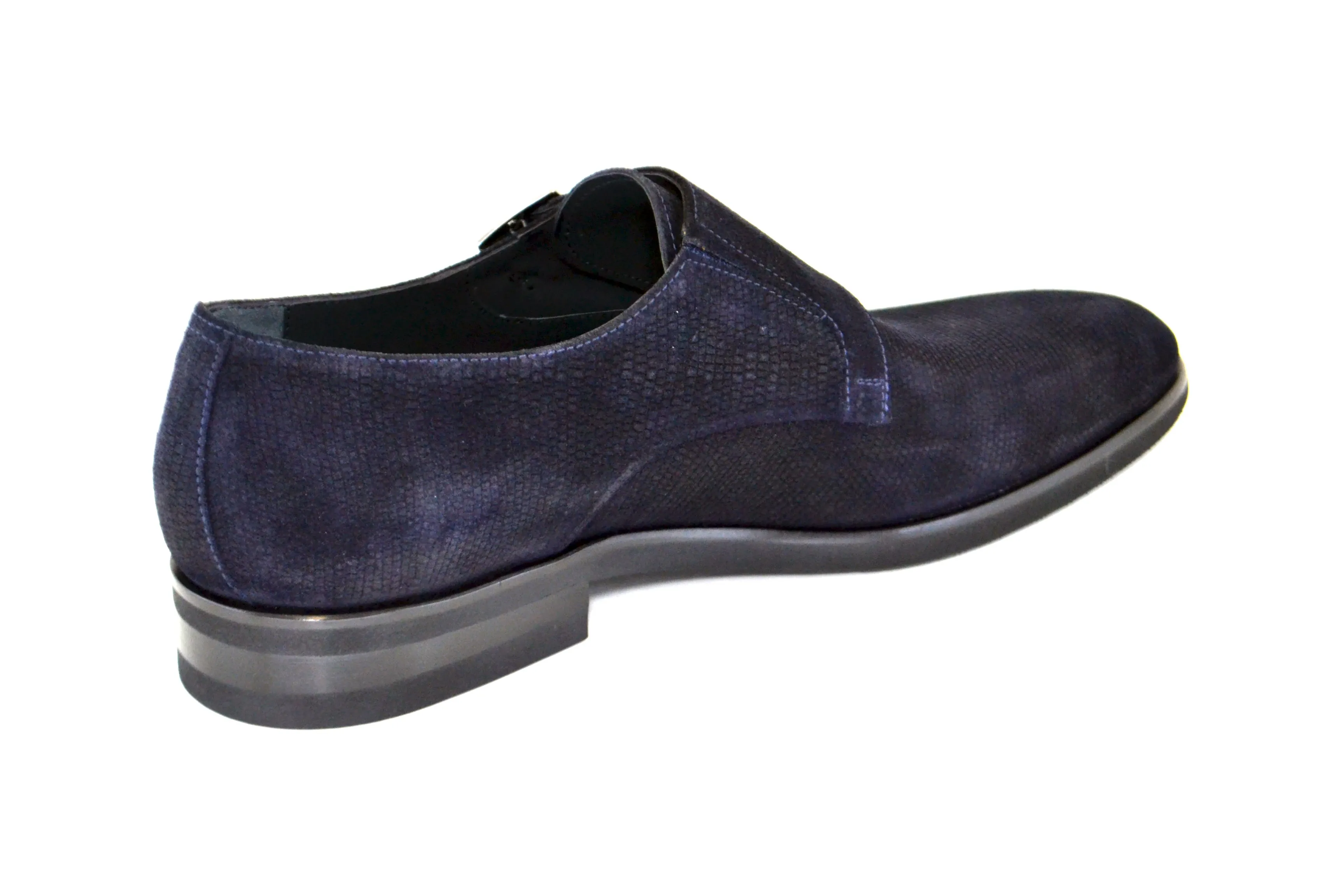 Corrente Suede Double Monkstrap Shoe Navy Strong Step Mark Guard