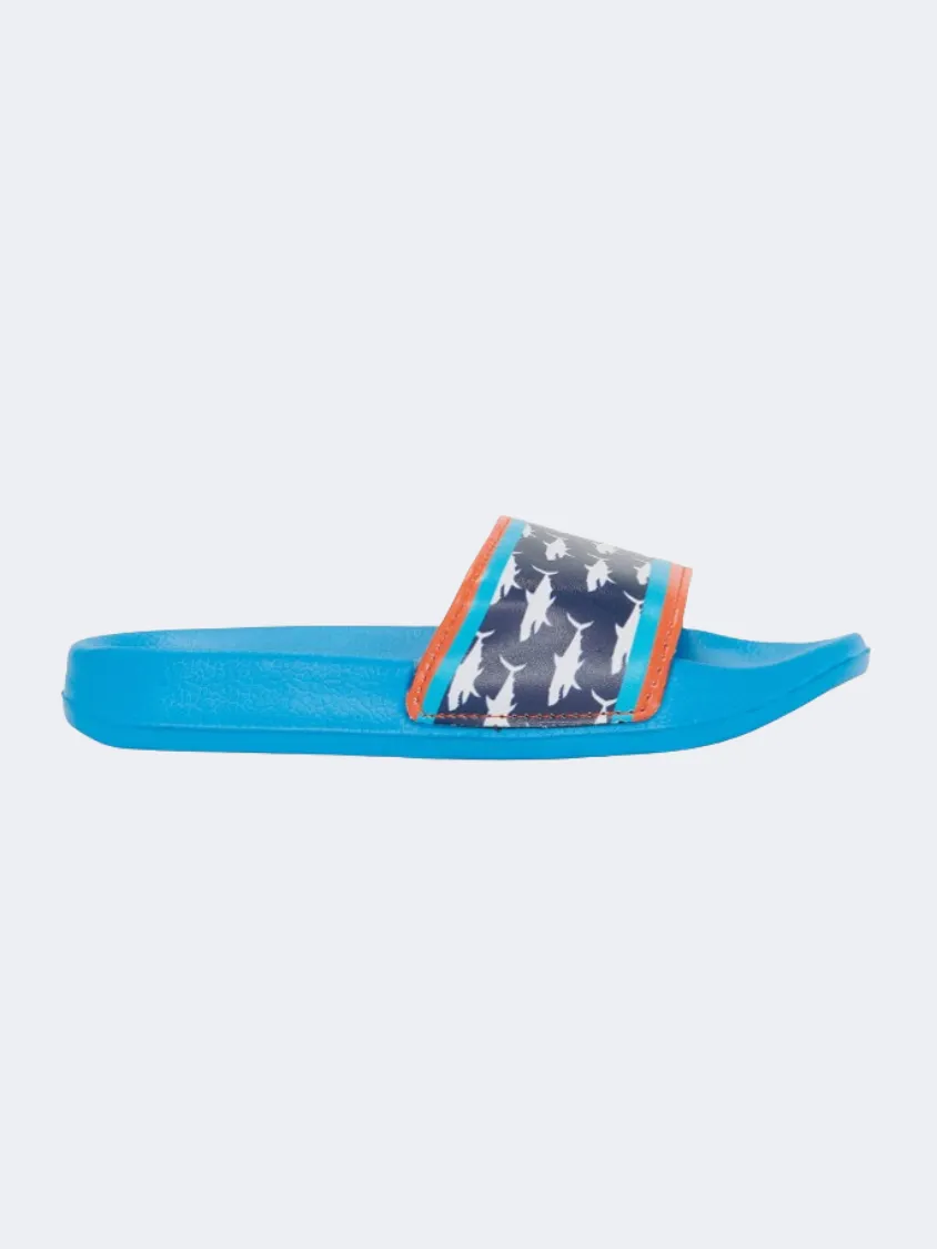 Step Light Vintage Mood Hatley Printed Sharks Boys Beach Slippers Blue/Navy/Orange