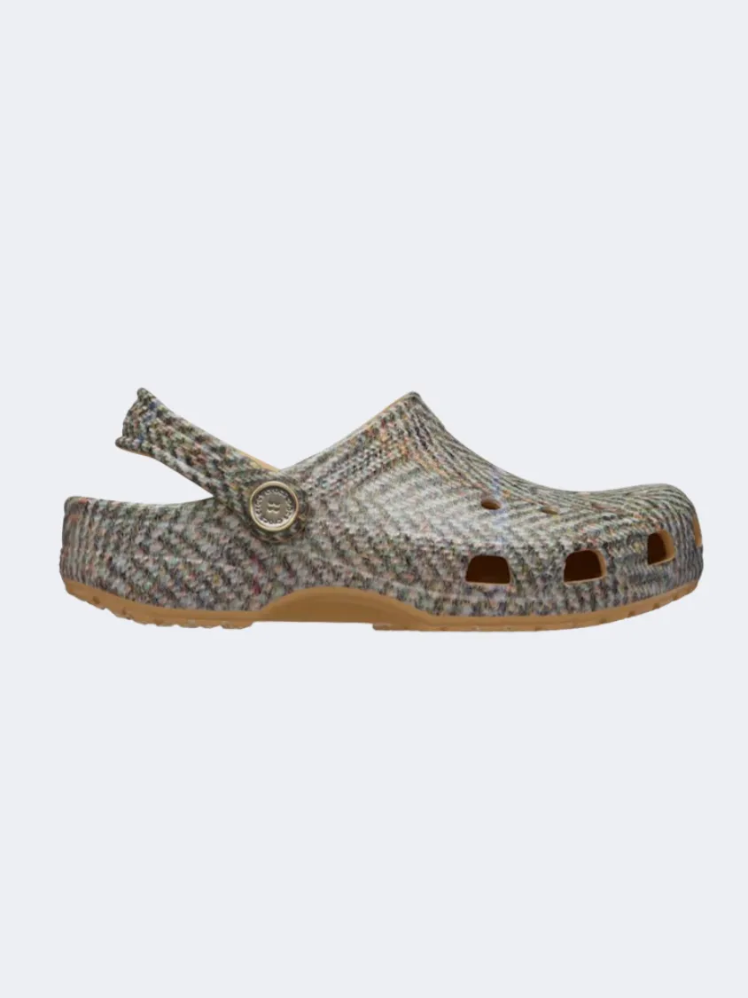 School Style Greek Ease Crocs Classic Tweed Clog Kids-Unisex Lifestyle Slippers Wheat