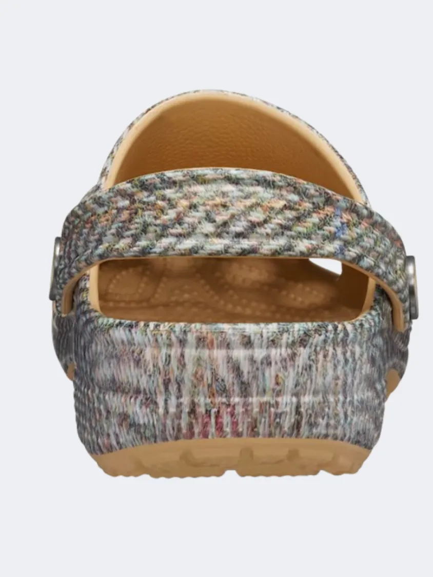 White Clean Flexibility Crocs Classic Tweed Clog Kids-Unisex Lifestyle Slippers Wheat