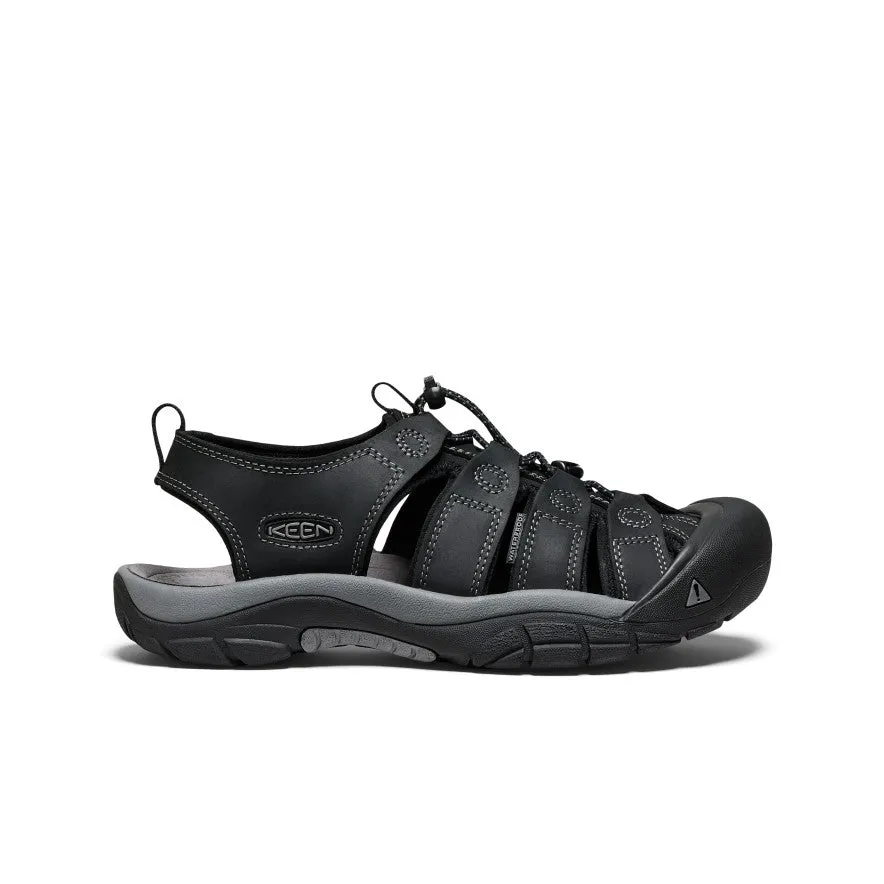 Reactive Force Fitness Mode Men's Newport Leather Sandal  |  Black/Steel Grey