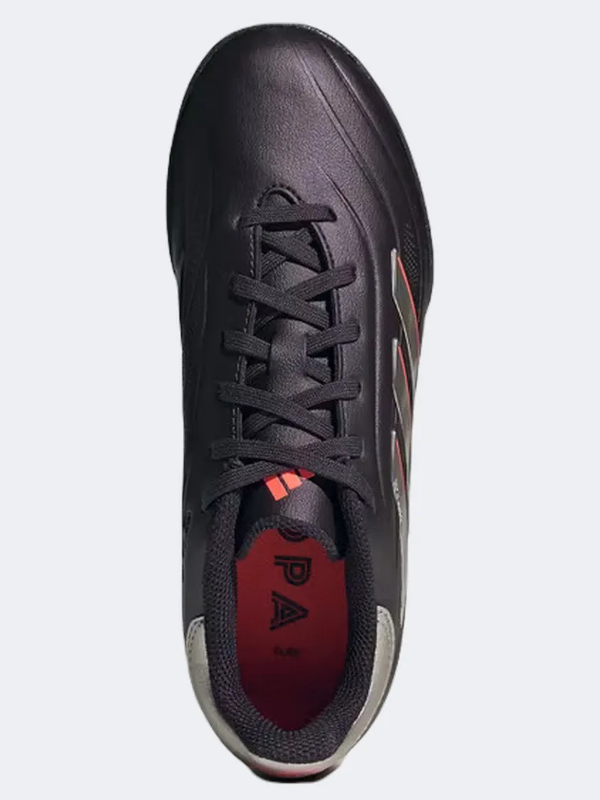 Agile Fit Adidas Copa Pure 2 League Kids Turf Shoes Black/Platinum/Turbo