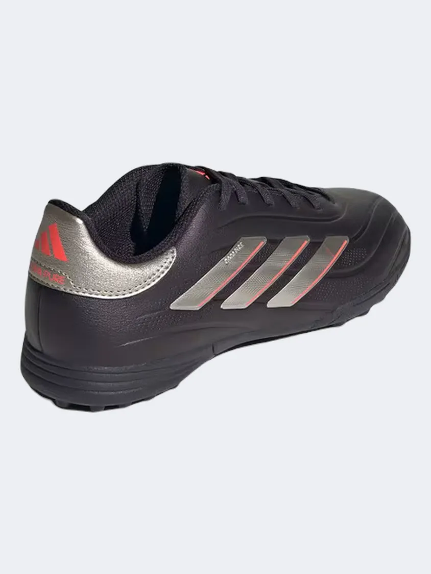 Adidas Copa Pure 2 League Kids Turf Shoes Black/Platinum/Turbo Star Mood